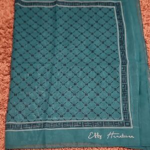 Effy Hamatian Teal and Black Long Scarf